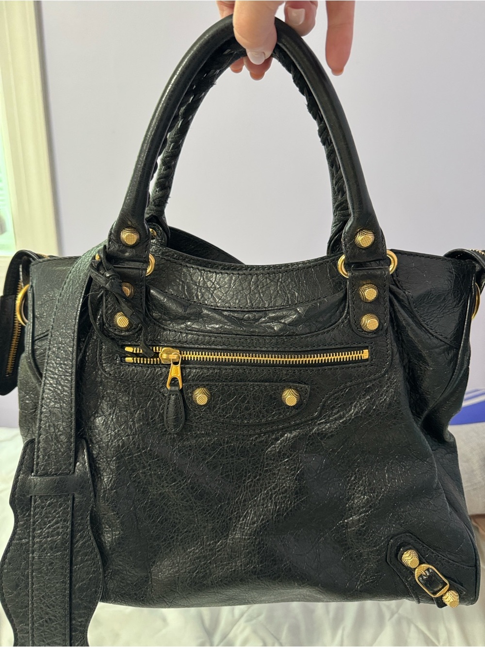 Prada Giant Velo Handbag with Gold Hardware